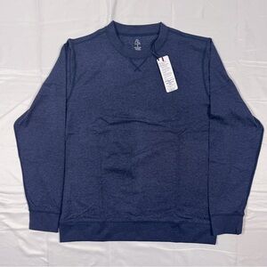 Rhoback Men's Fleet Navy Heathered Crewneck Sweater Pace Big League (New w/tags)